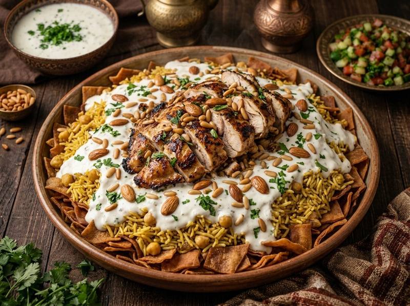 فتة شاورما الدجاج